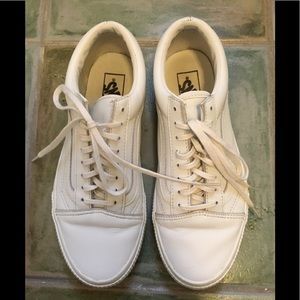 Vans white leather old Skool lace up sneakers 10